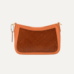 Bamboo underarm bag leather trim front view