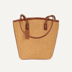 Straw leather slim crossbody front view