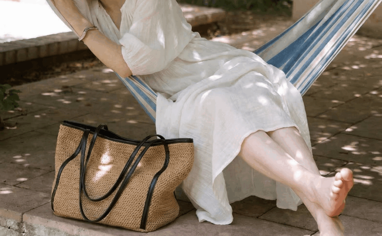 woven leather bag