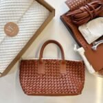 Pre-cut brown woven bag DIY kit materials