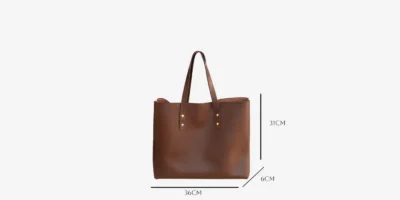 DIY leather tote kit with pre-cut cowhide leather pieces and accessories